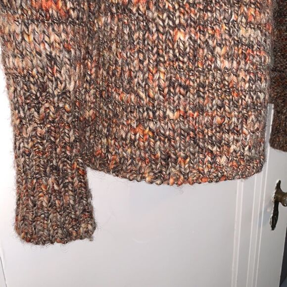 Mottled brown/orange/cream wool open cardigan - Picture 5 of 6